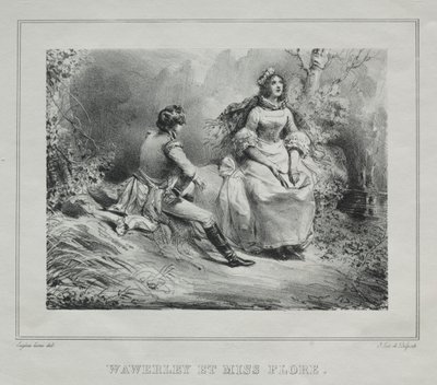 स्कॉटलैंड के सुरम्य दृश्य: वेवरली और मिस फ्लोरा, 1825-1828। द्वारा यूजीन लुई लामिया