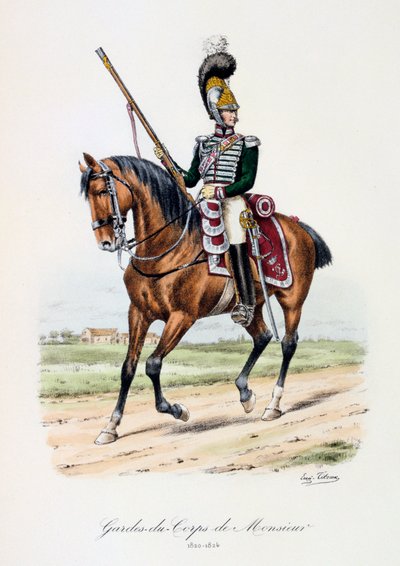 गार्ड्स-डू-कोर डी महाशय, 1820-24 द्वारा यूजीन टिटेक्स