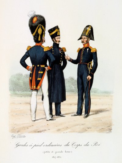 किंग्स कॉर्प्स का साधारण फुट गार्ड, छोटा और बड़ा पहनावा, 1817-30 द्वारा यूजीन टिटेक्स