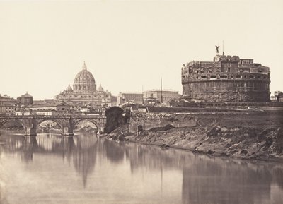 कास्टेल सेंट एंजेलो का दृश्य। सेंट पीटर, 1848-52। द्वारा यूजीन कांस्टेंट