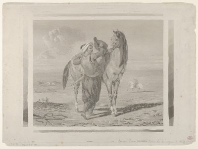 ए तुर्क सैडलिंग हिज हॉर्स, 1824., 1824। द्वारा यूजीन डेलाक्रोइक्स