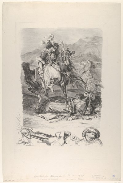 जियाउर और पाशा का मुकाबला, 1827, 1827। द्वारा यूजीन डेलाक्रोइक्स