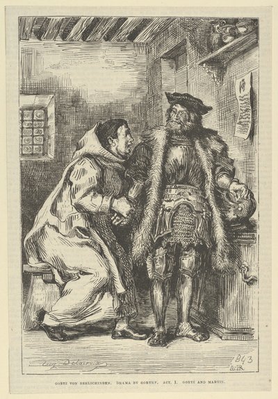 गोएत्ज़ और फ्रायर मार्टिन, 1845 के बाद, 1845 के बाद। द्वारा यूजीन डेलाक्रोइक्स