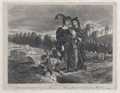 हेमलेट कंटेम्पलेटिंग योरिक की खोपड़ी, 1828, 1828। द्वारा यूजीन डेलाक्रोइक्स