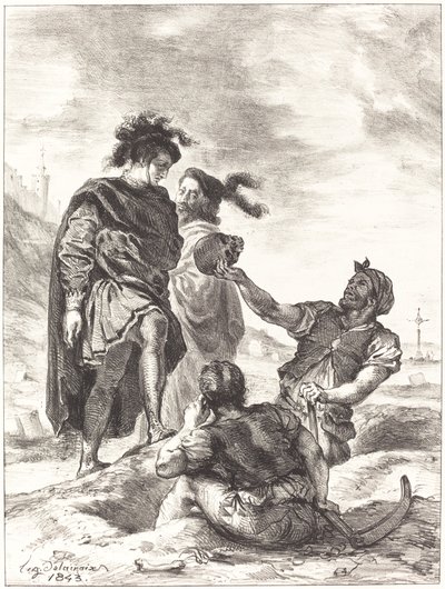 ग्रेवडिगर एक्ट वी, सीन I, 1843 से पहले हेमलेट और होरेशियो। द्वारा यूजीन डेलाक्रोइक्स