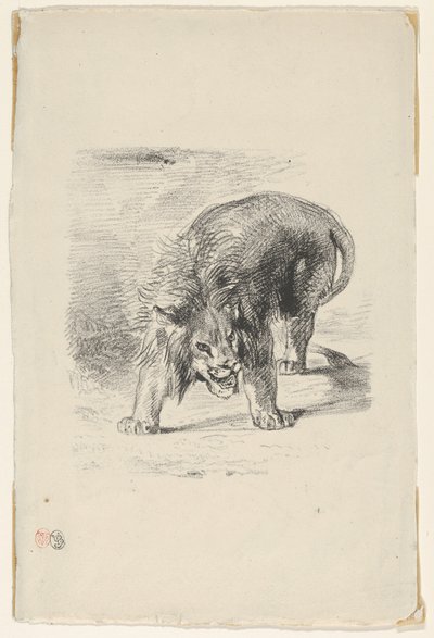 लायन स्टैंडिंग, 1833., 1833। द्वारा यूजीन डेलाक्रोइक्स