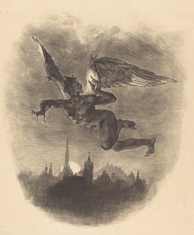 मेफिस्टोफिल्स इन द एयर, 1828। द्वारा यूजीन डेलाक्रोइक्स
