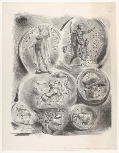 सात यूनानी सिक्कों का अध्ययन, 1825, 1825। द्वारा यूजीन डेलाक्रोइक्स