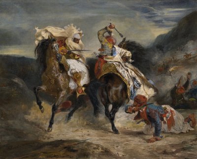 जियाउर और हसन का मुकाबला, 1826। द्वारा यूजीन डेलाक्रोइक्स