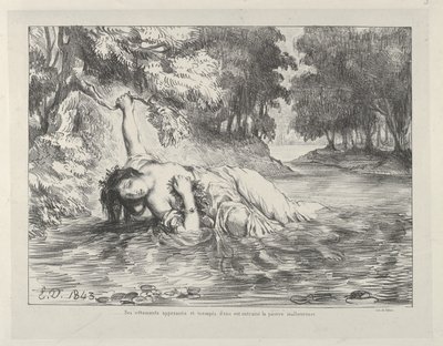 ओफेलिया की मौत, 1843, 1843। द्वारा यूजीन डेलाक्रोइक्स
