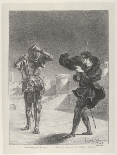 द घोस्ट ऑन द टैरेस, 1843., 1843। द्वारा यूजीन डेलाक्रोइक्स