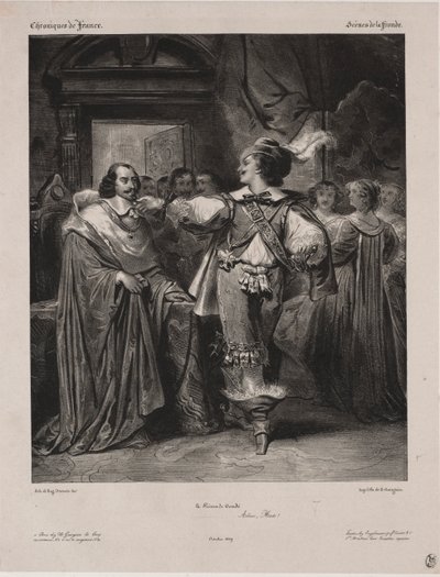क्रॉनिकल्स ऑफ फ्रांस: सीन ऑफ द फ्रोंडे - द प्रिंस ऑफ कोंडे, 1829। द्वारा यूजीन फ्रांकोइस मैरी जोसेफ डेवेरिया