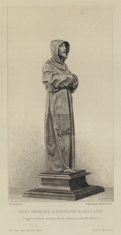 अलोंजो कैनो . द्वारा असीसी के सेंट फ्रांसिस की लकड़ी की आकृति द्वारा युगीन गौजेन