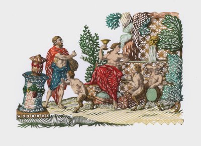 Bacchus और Ariadne (रंगीन उत्कीर्णन) द्वारा यूरोपीय स्कूल