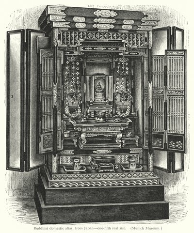 बौद्ध घरेलू वेदी, जापान से (उत्कीर्णन) द्वारा यूरोपीय स्कूल