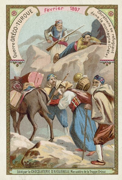 क्रेट, ग्रीको-तुर्की युद्ध के पहाड़ों में शरण लेने वाले ईसाई, फरवरी 1897 द्वारा यूरोपीय स्कूल