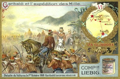 गैरीबाल्डी ने अपने भंडार, वाल्टर्नस की लड़ाई, इटली, 1 अक्टूबर 1860 को शुरू की द्वारा यूरोपीय स्कूल
