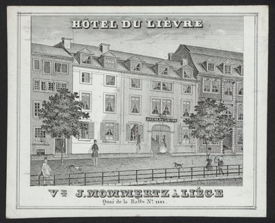 Hotel Du Lievre, J Mommertz, Liege (उत्कीर्णन) द्वारा यूरोपीय स्कूल