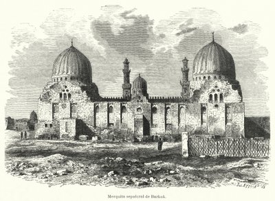 सुल्तान बरकुक, काहिरा, मिस्र की मस्जिद और मकबरा (लिथो) द्वारा यूरोपीय स्कूल