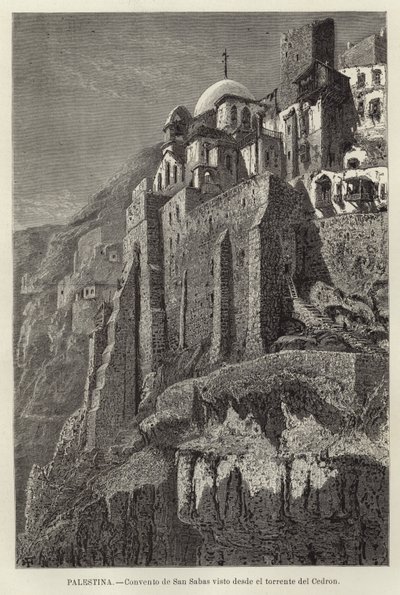 फिलिस्तीन, कॉन्वेंट ऑफ सैन सबास को सीड्रोन की धार से देखा जाता है द्वारा यूरोपीय स्कूल