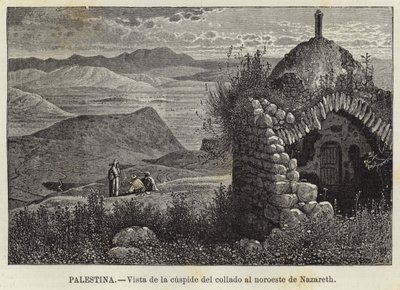 फिलिस्तीन, नज़ारेथ के उत्तर पश्चिम की पहाड़ी के पुच्छल दृश्य द्वारा यूरोपीय स्कूल