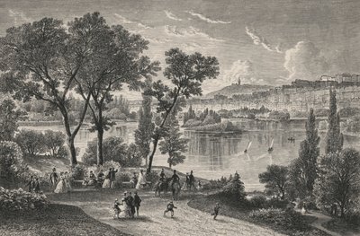Parc De La Tete-D'Or, ल्यों में (उत्कीर्णन) द्वारा यूरोपीय स्कूल