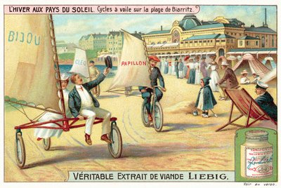 Biarritz (क्रोमोलिथो) में समुद्र तट पर रेत नौकायन द्वारा यूरोपीय स्कूल