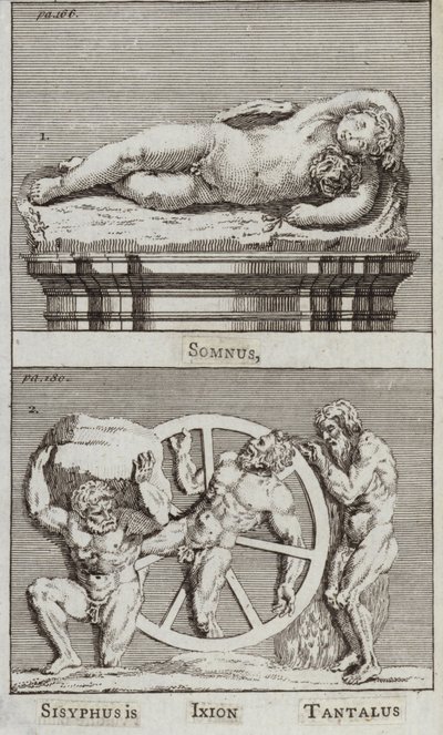 नींद, Sisyphus, Ixion, टैंटलस (उत्कीर्णन) द्वारा यूरोपीय स्कूल