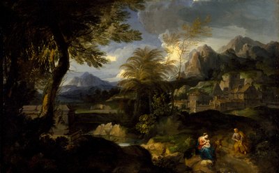 मिस्र में उड़ान पर आराम, 1670-1700 द्वारा यूरोपीय स्कूल