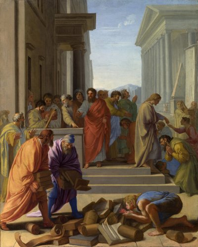 सेंट पॉल इफिसुस में प्रचार करते हुए द्वारा Eustache Le Sueur