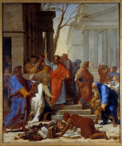Eustache Le Sueur (1617-1655) 1649 Sun की सेंट पॉल टू इफिस पेंटिंग की भविष्यवाणी। 3,94x3,28 वर्ग मीटर द्वारा Eustache Le Sueur