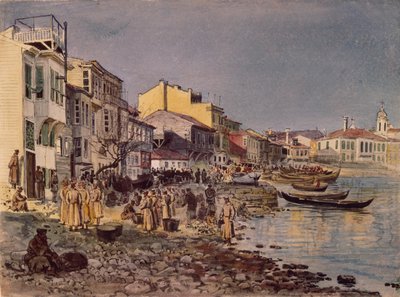 1878 में सैन स्टेफानो में तटबंध पर रूसी सैनिक द्वारा एवगेनी किरिलोविच मकारोव