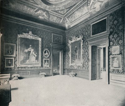 केन्सिंगटन पैलेस में क्वीन कैरोलिन ड्राइंग-रूम, c1899, 1901 द्वारा आइरे और स्पोटिसवोड