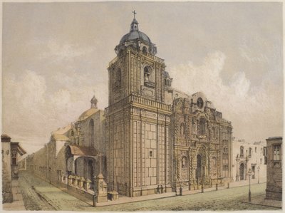 चर्च ऑफ ला मेरेड्ड, लीमा, मैरियानो, फेलिप पाज़ सोल्दान (1821-86) प्लेट XXV, 1863 द्वारा &39;गोग्राफिया डेल पेरू&39; का चित्रण द्वारा एफ। डेलमारे
