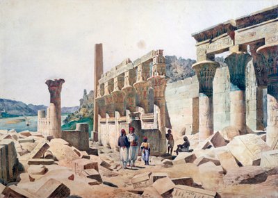 19 वीं शताब्दी में वीनस एथोर का मंदिर, Philae द्वारा एफ एच Naudin