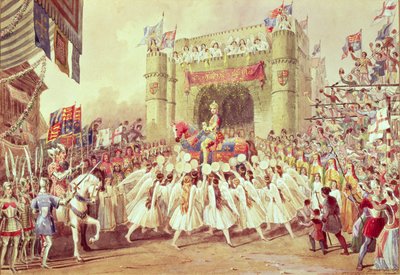 &39;द शॉवर ऑफ गोल्ड&39;, हेनरी वी, प्रिंसेस थिएटर, 1859 के चार्ल्स कीन के निर्माण का दृश्य द्वारा F. लॉयड्स