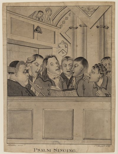 भजन गायन, 9 अगस्त 1822 (कागज पर कलम, ब्रश और स्याही) द्वारा एफपी फुलचर