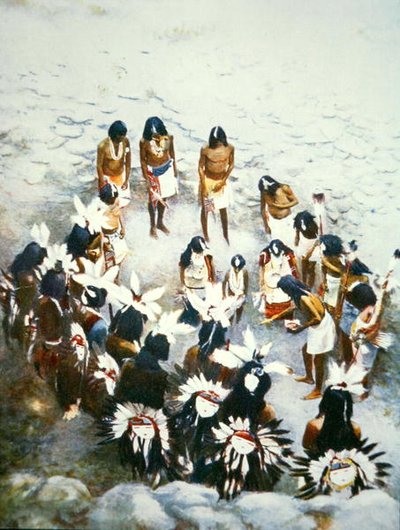लेन्या समारोह, वाल्पी पुएब्लो, c.1900 (रंग लिथो) द्वारा एफ। सेठ