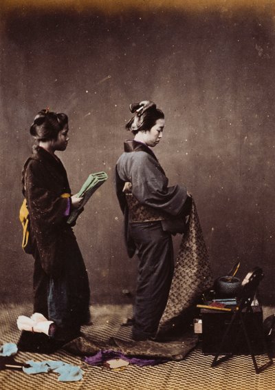जापानी महिला ड्रेसिंग, c.1870-1880 द्वारा फेलिस बीटो