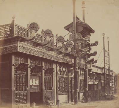 दुकानें और सड़क, चीनी शहर पेकिन, अक्टूबर 1860, 1860। द्वारा फेलिस बीटो