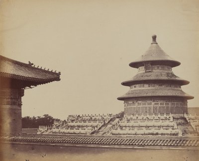 चीन के शहर में जहां पुजारी जलाए जाते हैं वहां से स्वर्ग का मंदिर... अक्टूबर 1860। द्वारा फेलिस बीटो