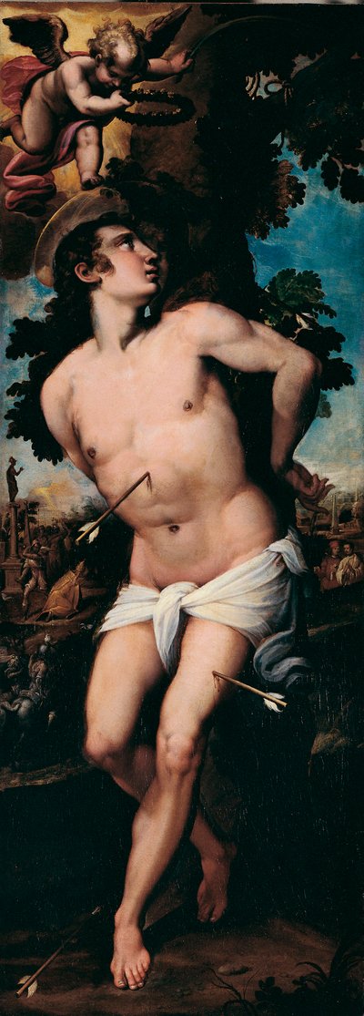 सेंट सेबेस्टियन पेंटिंग की शहादत फेलिस रिकिसियो डिट ब्रुसासोरज़ी (1539-1605) द्वारा 16 वीं शताब्दी का निजी संग्रह द्वारा फेलिस ब्रूससोरसी