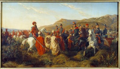 अल्जीरिया की विजय (1830-1847): 1840 में अल्जीरिया के अभियान का एपिसोड - ड्यूक ऑफ ऑरलियन्स फर्डिनेंड फिलिप (फर्डिनेंड-फिलिप) (1810-1842), राजा लुई फिलिप (लुई-फिलिप) के पुत्र प्रथम, स्वतंत्रता प्रदान करता है दो अरब कैदी ब्लो के शिविर के पास द्वारा फेलिक्स (बाद) फिलिपोटॉक्स