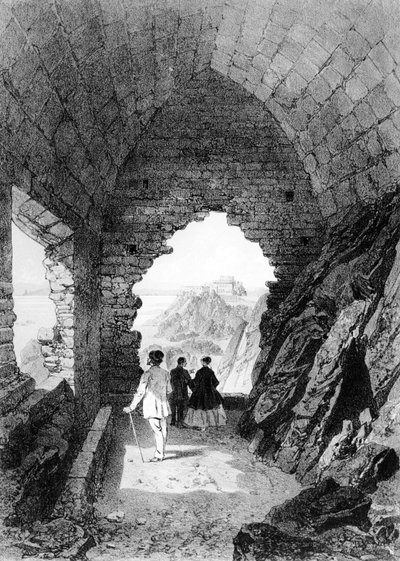 सेंट हेलियर के हरमिटेज और एलिजाबेथ कैसल, जर्सी, 1870 (लिथोग्राफ) द्वारा फेलिक्स बेनोइस्ट
