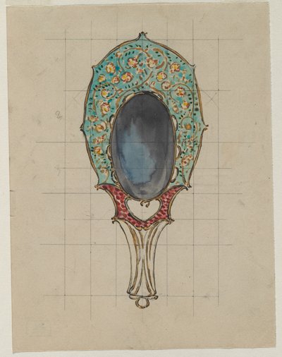 हैंड मिरर के लिए डिज़ाइन, सी। 1900-1902। द्वारा फेलिक्स ब्रैकक्मोंड