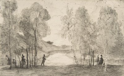 Bois de Boulogne झील, 1858 के आसपास। द्वारा फेलिक्स ब्रैकक्मोंड