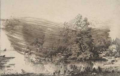 Oise, 1868 के तट पर फार्महाउस। द्वारा फेलिक्स ब्रैकक्मोंड