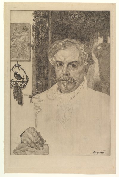 एडमंड डी गोनकोर्ट का पोर्ट्रेट, 1881। द्वारा फेलिक्स ब्रैकक्मोंड