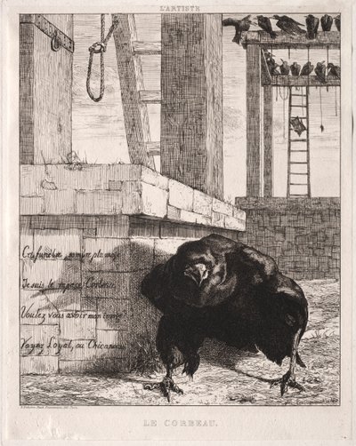 द रेवेन, 1854। द्वारा फेलिक्स ब्रैकक्मोंड