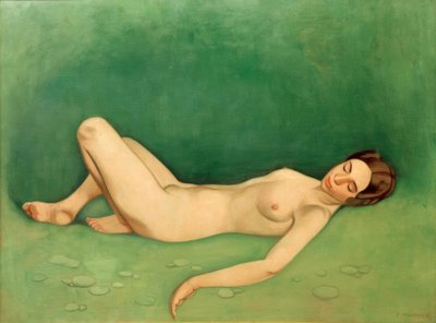 स्लीपिंग बाथर (नग्न महिला सो रही है) द्वारा Felix Edouard Vallotton